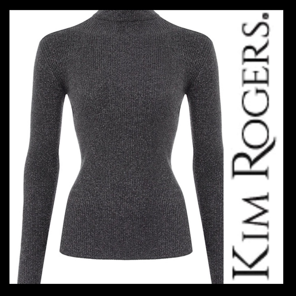 Kim Rogers Metallic Turtleneck Sweater S